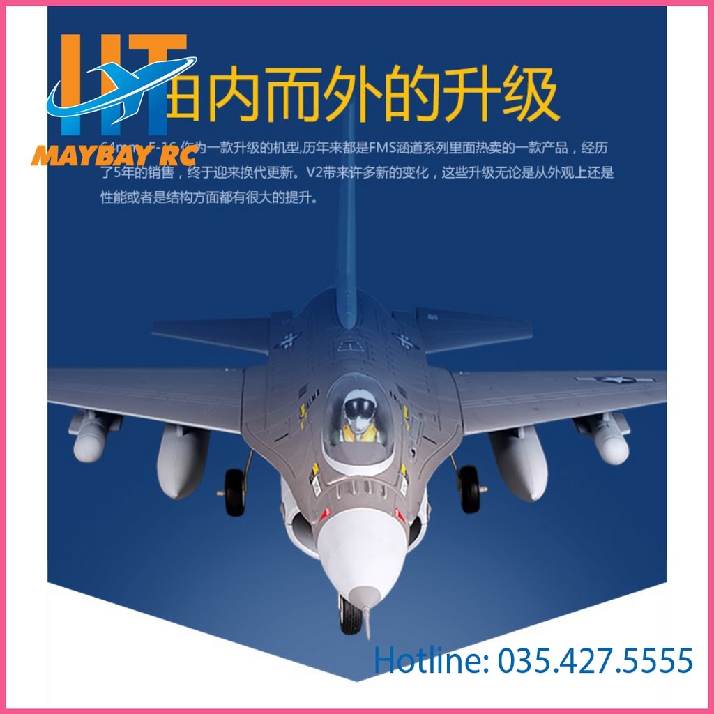 Máy bay điều khiển từ xa F16 V2 FMS EDF 64mm