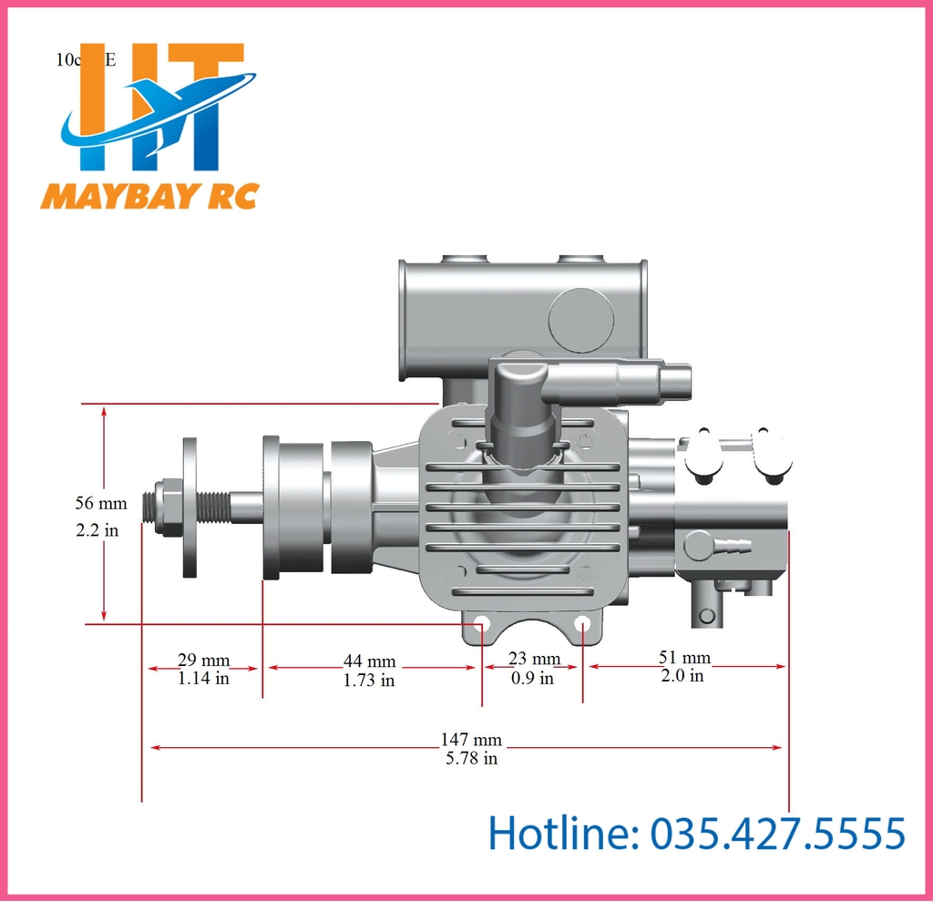 {HÀNG ORDER} Động Cơ RCGF Stinger 10CC SE Chính Hãng Bô Ngang