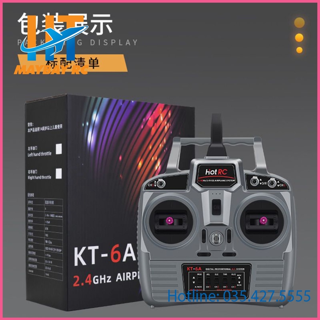Bộ điều khiển Hotrc KT - 6A 2.4G 6 phiên bản năng cấp