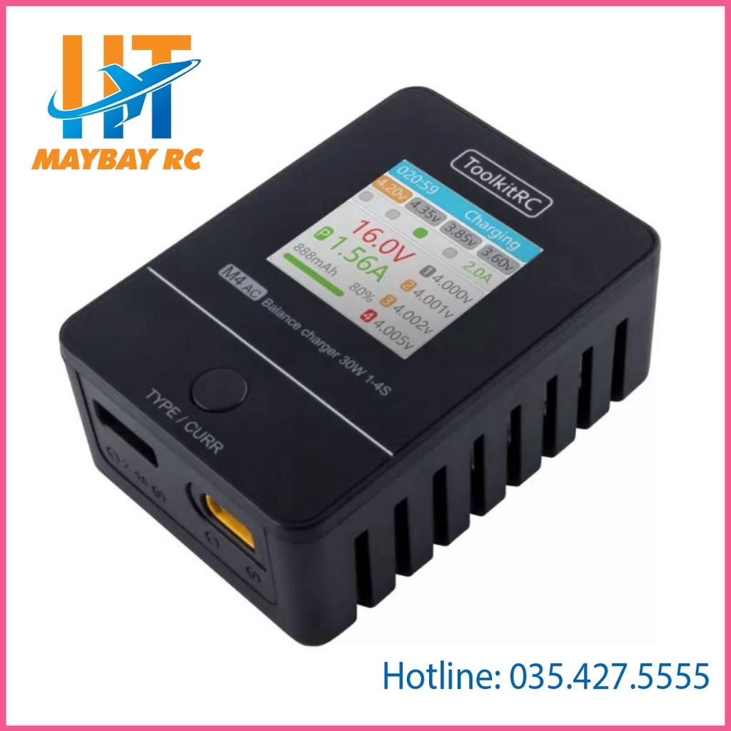 Bộ sạc pin thông minh Tootkitrc M4AC 30W 2.5A sạc cân băng