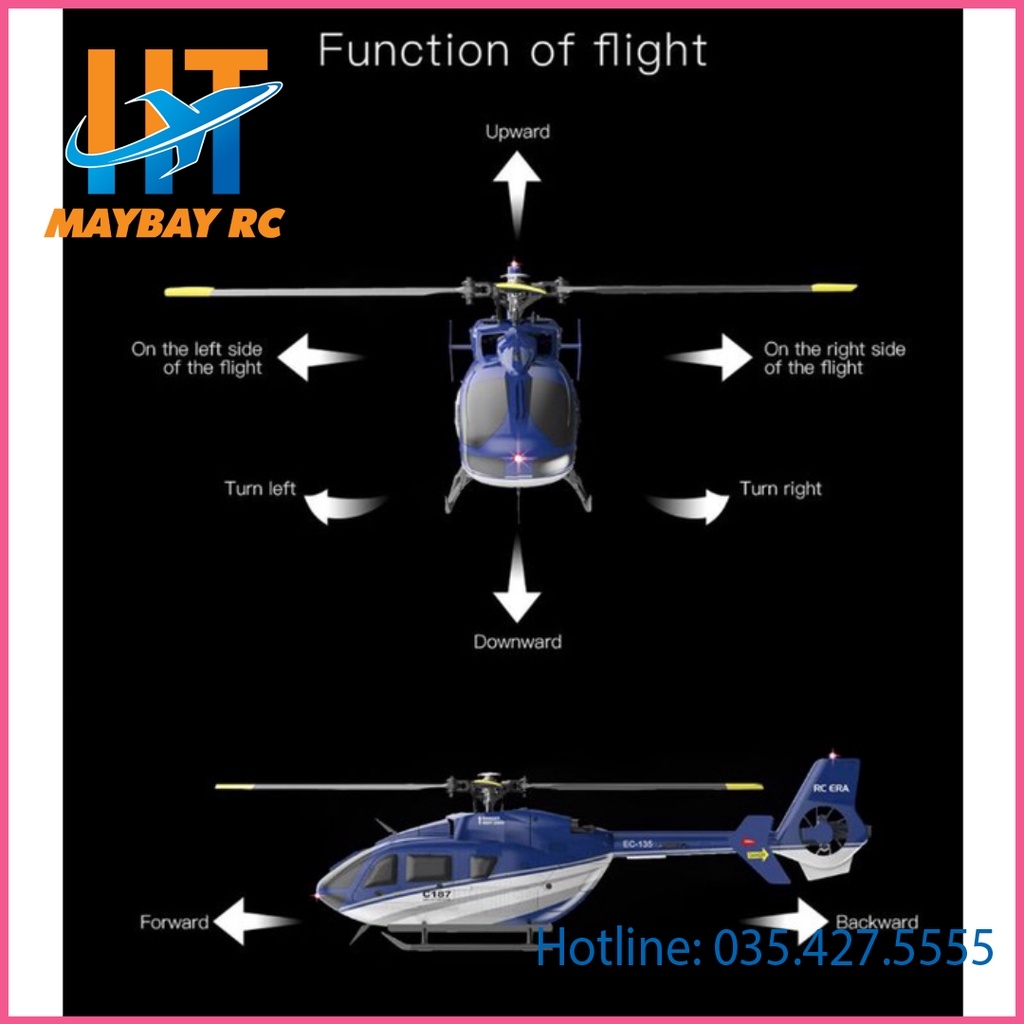 Máy Bay Điều Khiển EC-135 Helicopter  C187 2.4g 4 kênh