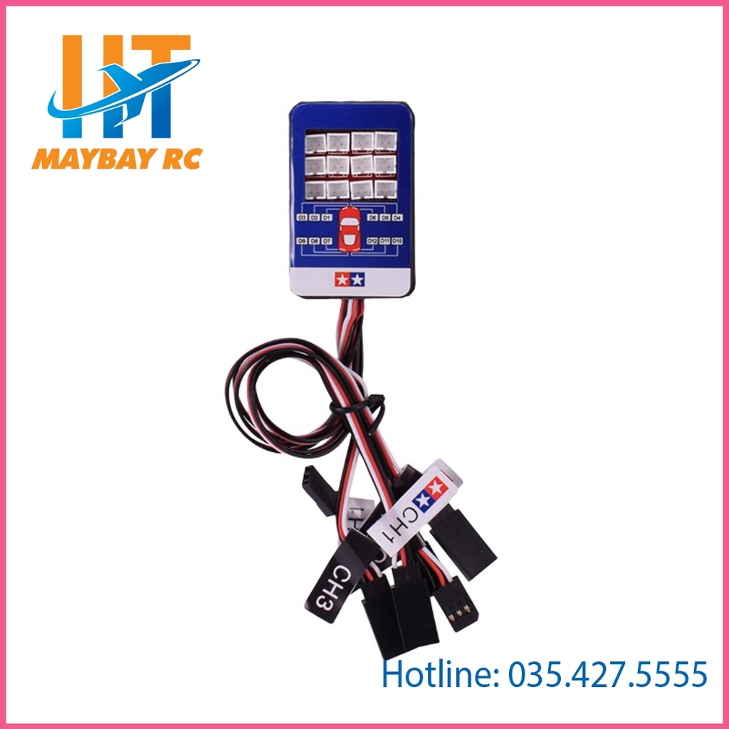 Hệ thống đèn 12 bóng cho xe đồ chơi điều khiển từ xa RC cho 1/10 Tamiya Hop-up Drift