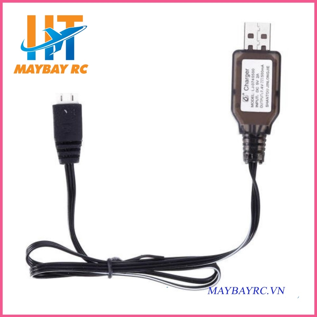 Cáp sạc usb cho pin lipo / lion 7.4v 2s máy bay, tàu xe...