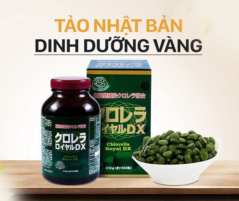 Tảo lục hoàng gia Chlorella Royal DX Nhật Bản 1550 viên Hàng Nhật nội địa  chính hãng, giá luôn tốt nhất!