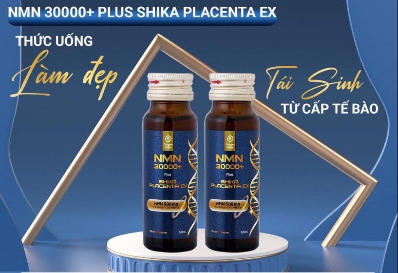 Nước uống NMN 30000+ Plus Shika Placenta EX 50ml x 10 chai Hàng Nhật nội  địa chính hãng, giá luôn tốt nhất!