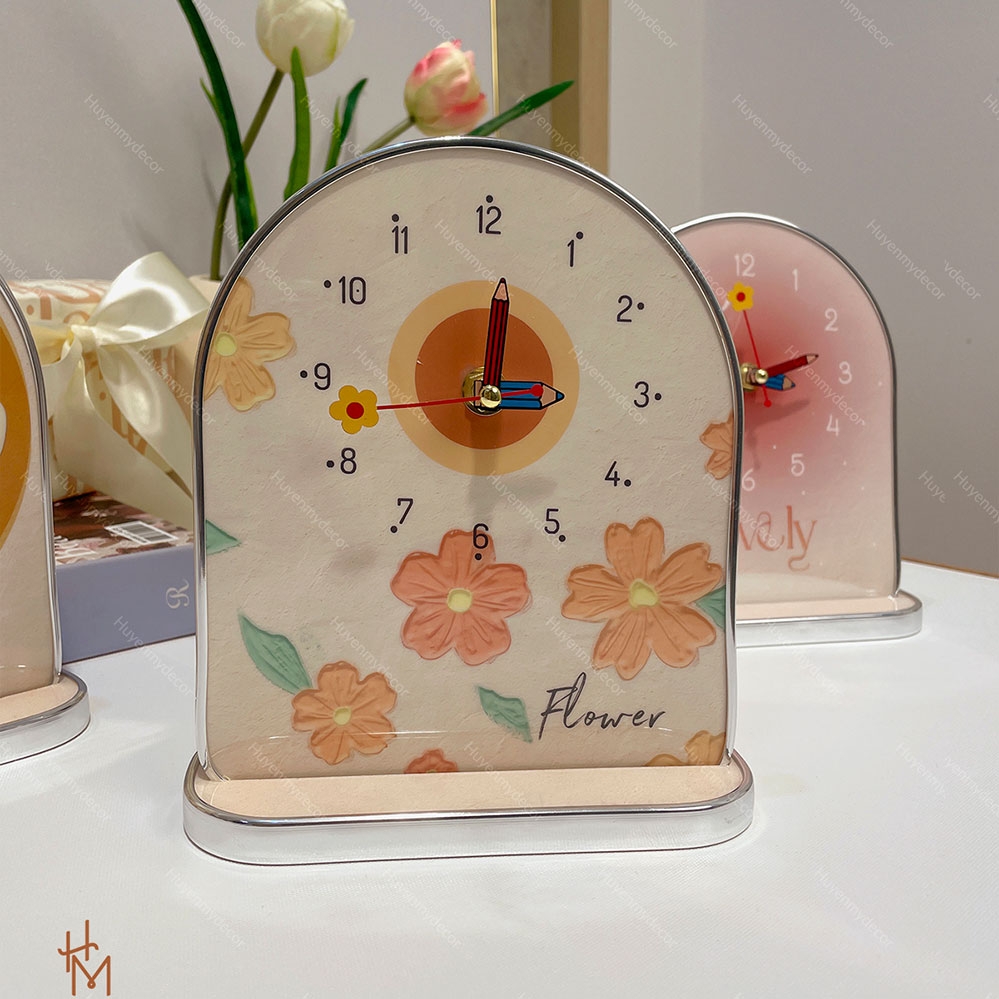 Tranh Đồng Hồ Bowny Clock Để Bàn Nhỏ Dễ Thương; Decor Góc Học Tập; Góc Làm Việc; Quà Tặng Độc Đáo Huyền My Decor DH-00388