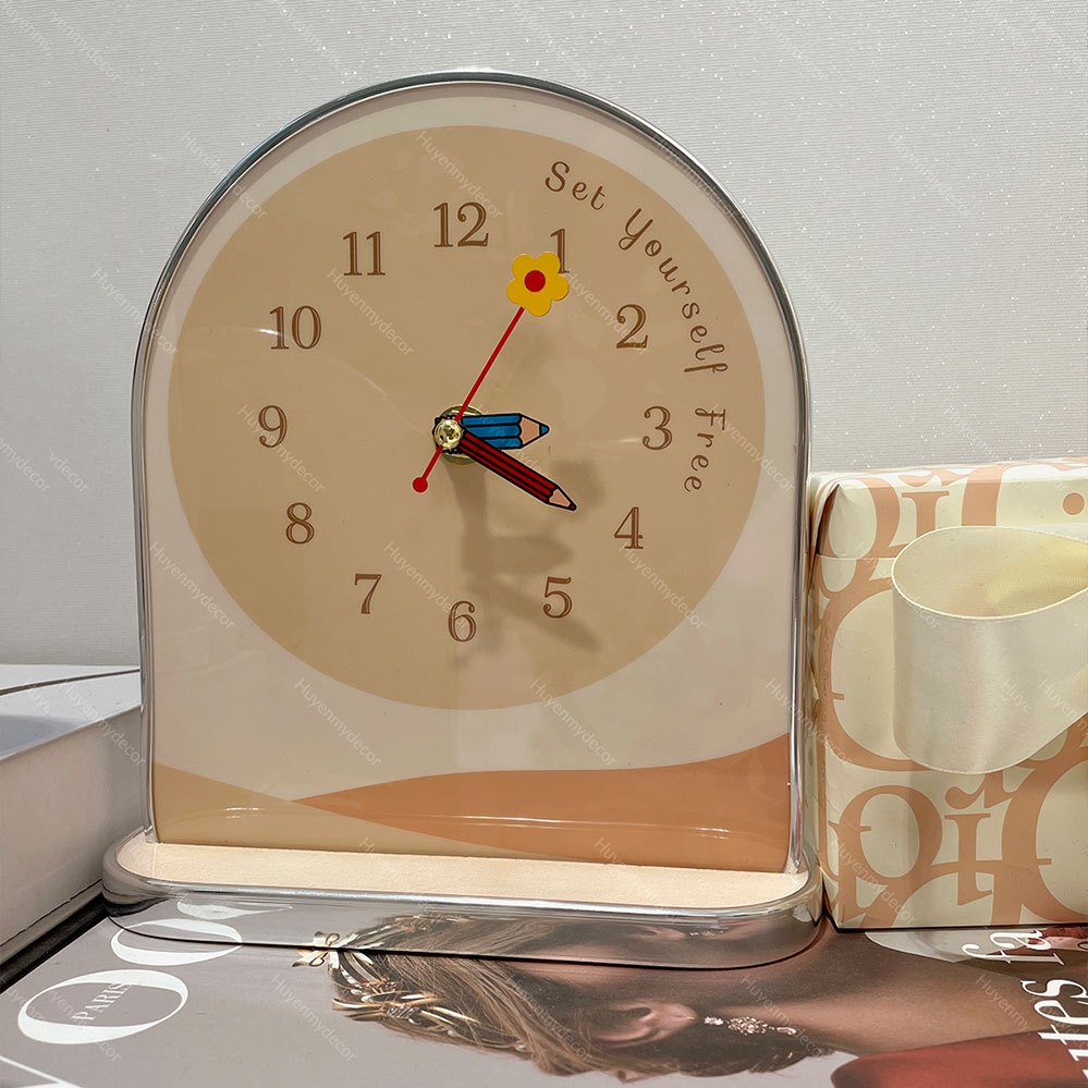 Tranh Đồng Hồ Bowny Clock Để Bàn Nhỏ Dễ Thương; Decor Góc Học Tập; Góc Làm Việc; Quà Tặng Độc Đáo Huyền My Decor DH-00392