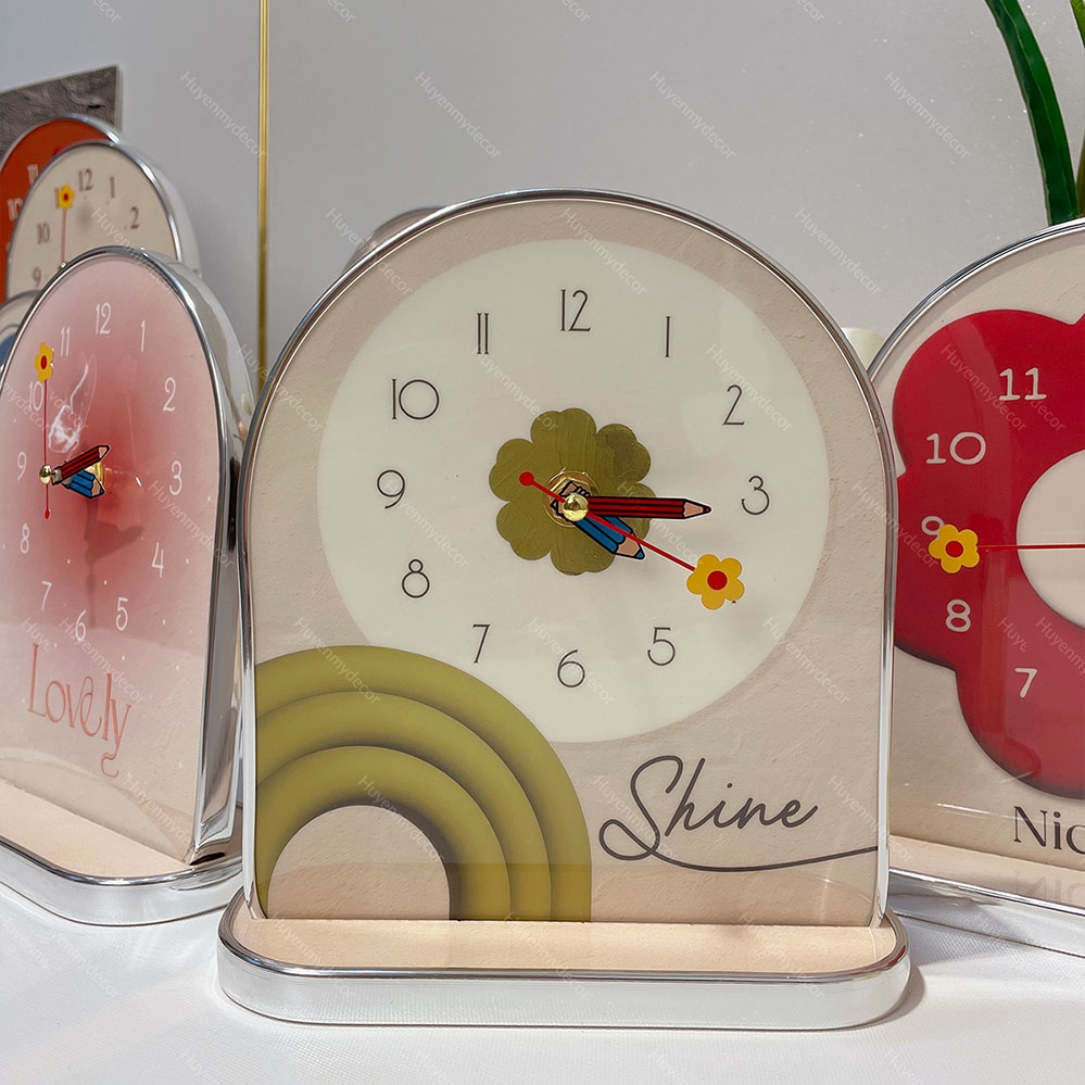 Tranh Đồng Hồ Bowny Clock Để Bàn Nhỏ Dễ Thương; Decor Góc Học Tập; Góc Làm Việc; Quà Tặng Độc Đáo Huyền My Decor DH-00387