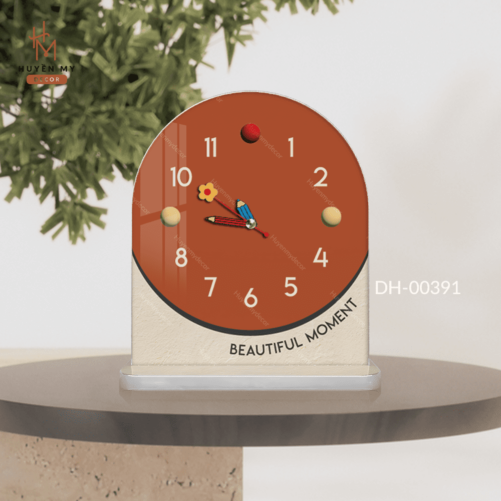 Tranh Đồng Hồ Bowny Clock Để Bàn Nhỏ Dễ Thương; Decor Góc Học Tập; Góc Làm Việc; Quà Tặng Độc Đáo Huyền My Decor DH-00391