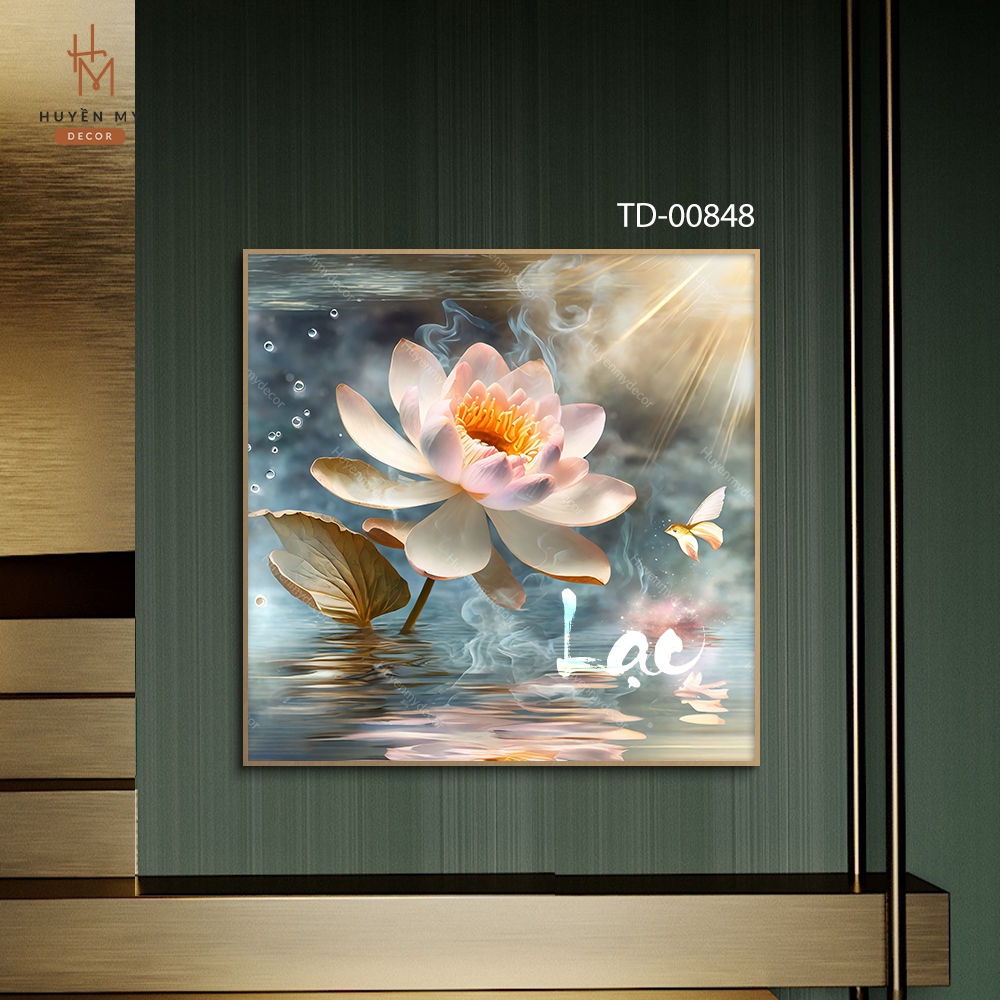 Tranh Đơn Hoa Sen Độc Đáo Nghệ Thuật Trang Trí Không Gian Hiện Đại Huyền My Decor TD-00848