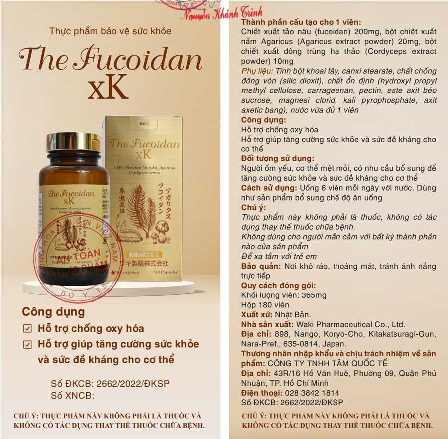 The Fucoidan xK (180 viên)