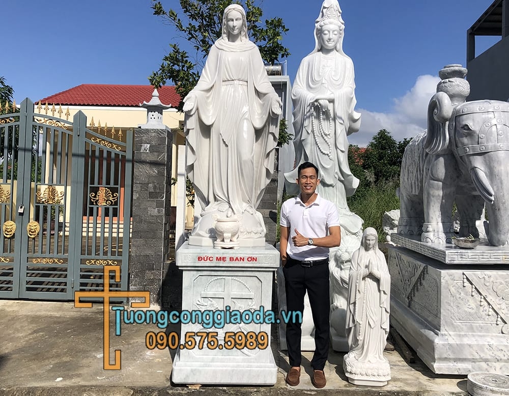 Tượng Ban Ơn Bằng Đá Cao 2m Kèm Đế Cao 1m Về Đồng Nai