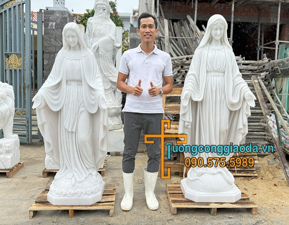 Tượng Ban Ơn Đá Trắng Đẹp Cao 1m6 Tại Vũng Tàu