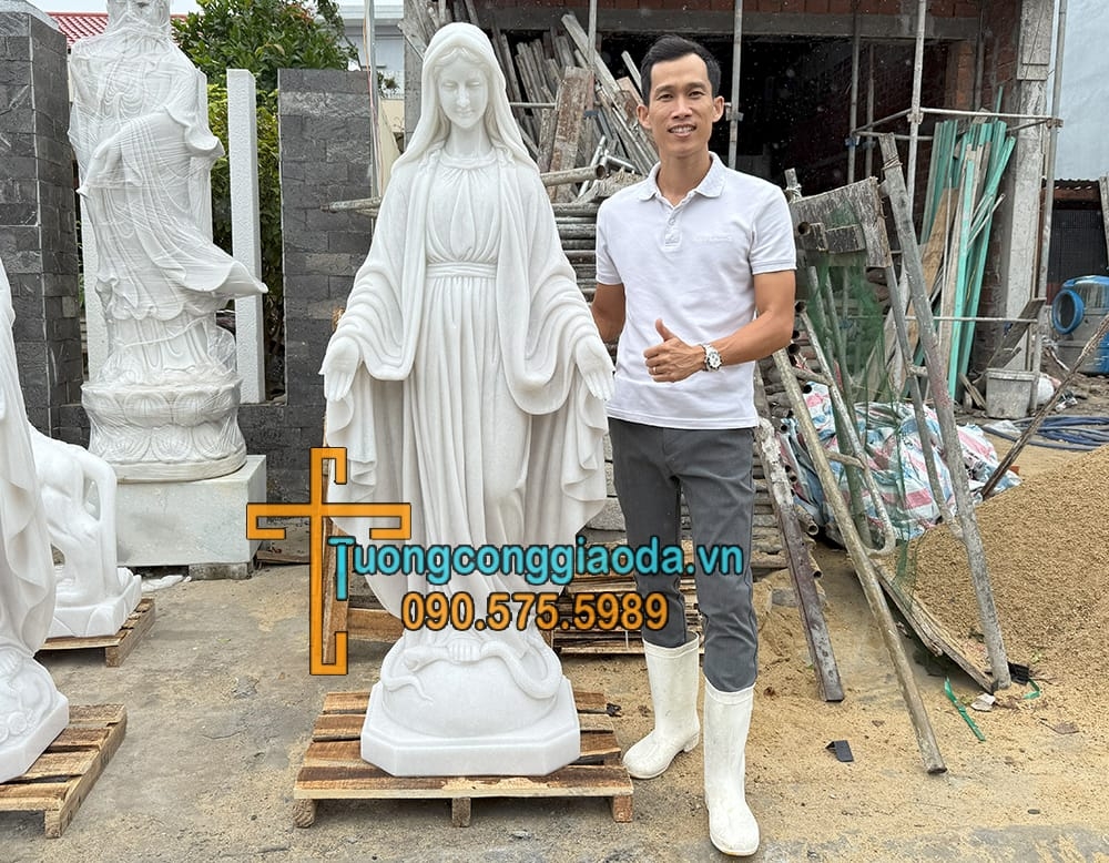 Tượng Ban Ơn Đá Trắng Đẹp Cao 1m6 Tại Vũng Tàu