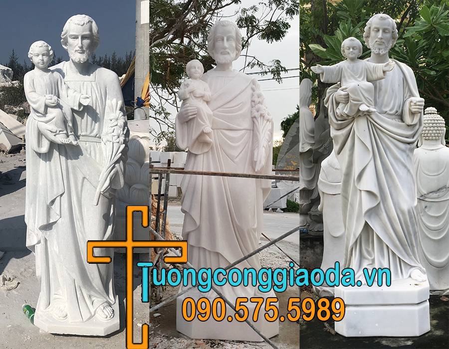 tượng thánh giuse bồng chúa giesu đá đẹp