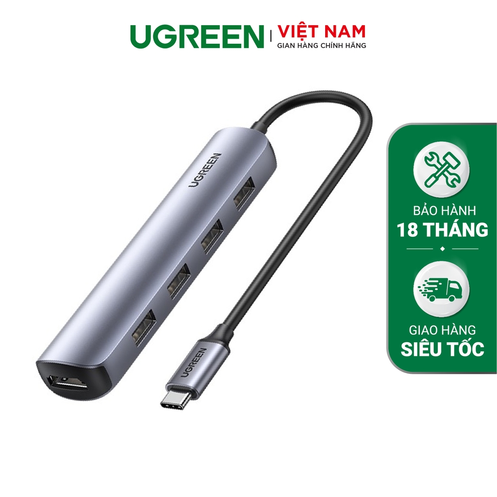 UGREEN USBC to 2*USB 3.0+HDMI+RJ45 Adapter+PD CM418 10919