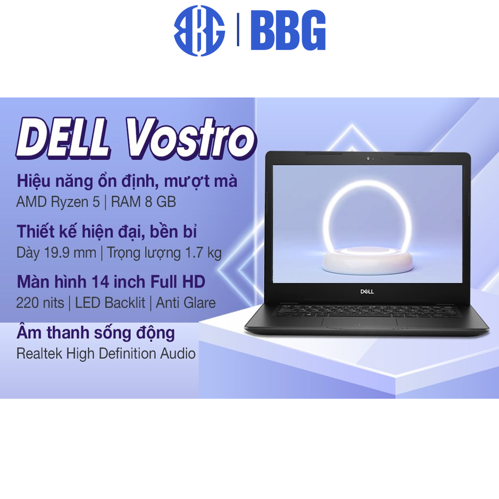 Máy tính xách tay Laptop Dell Vostro 3405 (AMD R5 - 3500U, 8G DDR4 2400Mhz,512SSD, 14