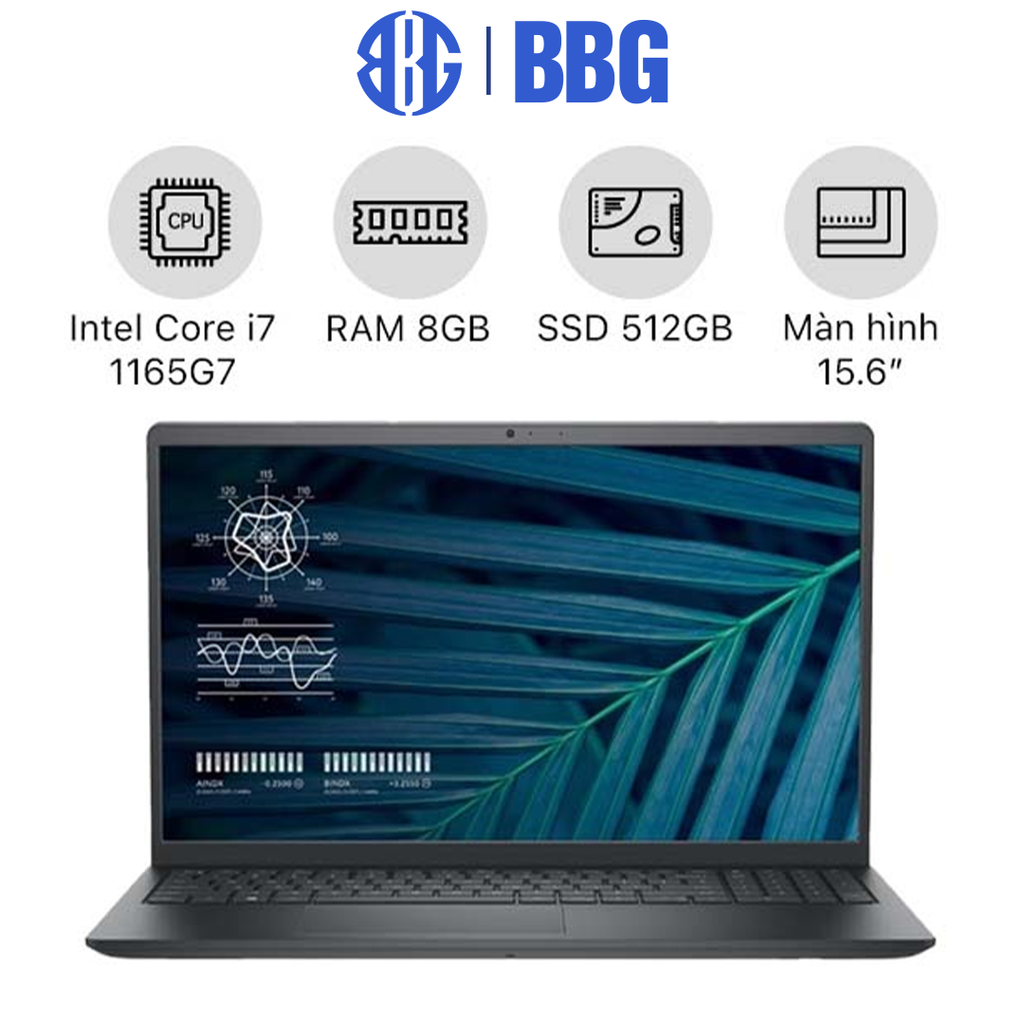 Máy tính xách tay Laptop Dell Vostro 15 3510 (i7-1165G7/8GD4 (1*8G)/512SSD/15.6FHD/3C41W/ĐEN/W11SL/2GD5_MX350)