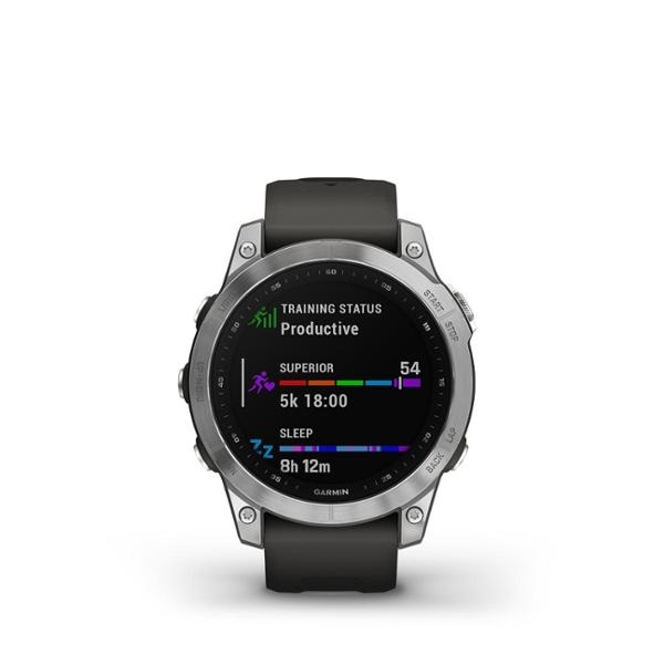Đồng hồ thông minh fenix 7, Màu bạc với dây màu xám Graphite, Đồng hồ GPS, SEA