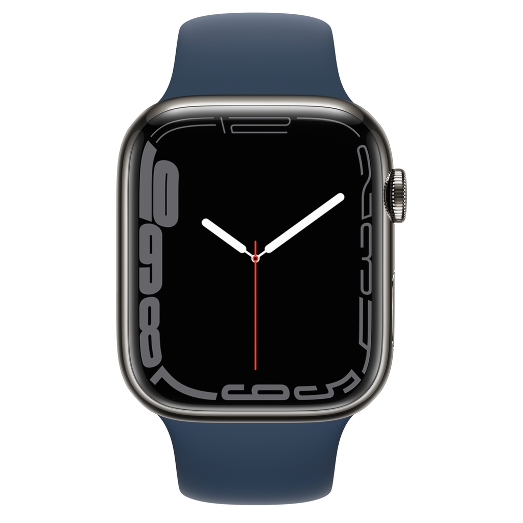 Đồng hồ thông minh Vỏ thép Đen không gỉ, dây thể thao Apple Watch Series 7 GPS+Cellular