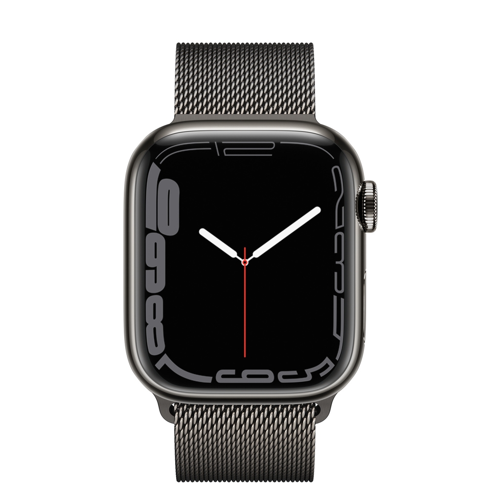 Đồng hồ thông minh Vỏ thép Đen không gỉ, dây thể thao Apple Watch Series 7 GPS+Cellular