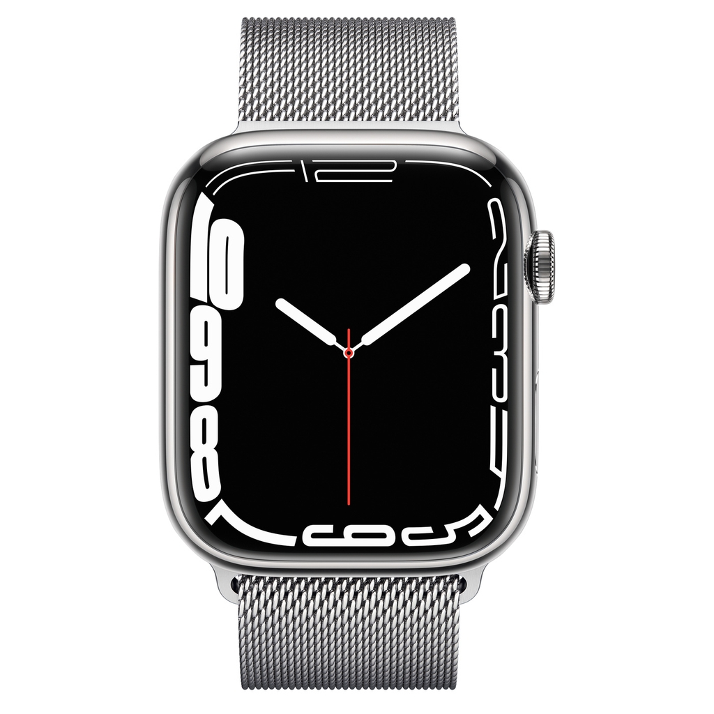 Đồng hồ thông minh Vỏ thép Bạc không gỉ, dây thể thao Apple Watch Series 7 GPS+Cellular