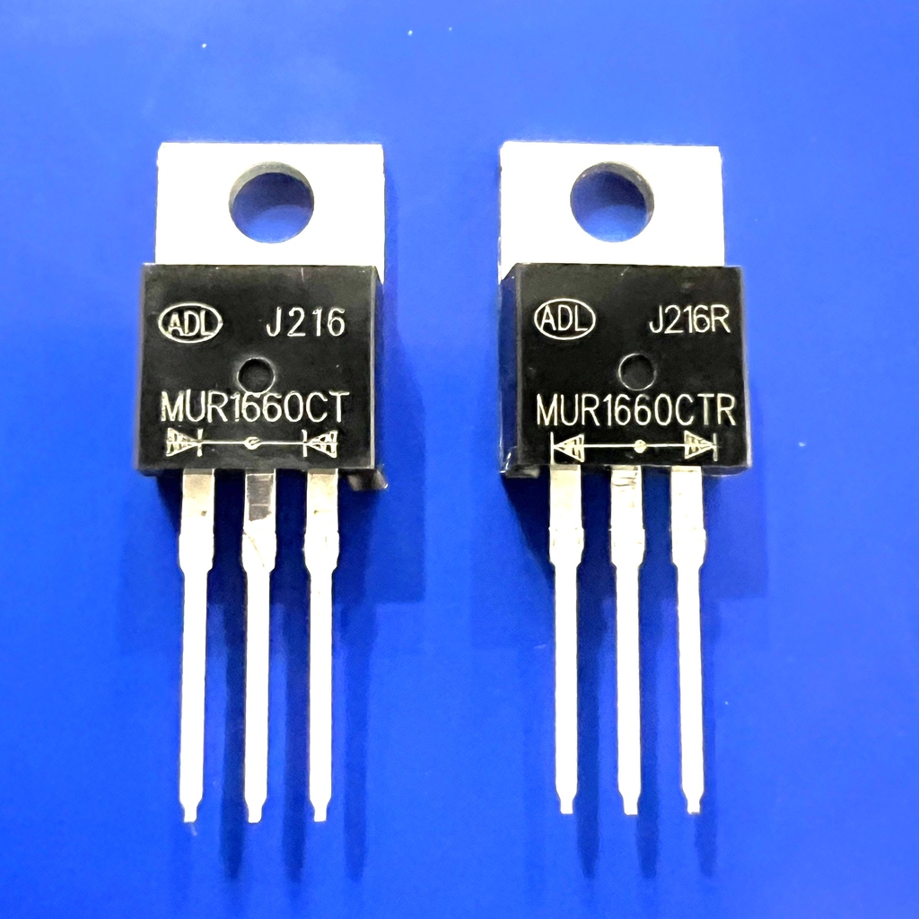 thumbnail image 2 of 5 Pcs MUR1660CTG / U1660G TO-220 Fast Recovery Rectifier Diodes - 16A 600V 2 of 11