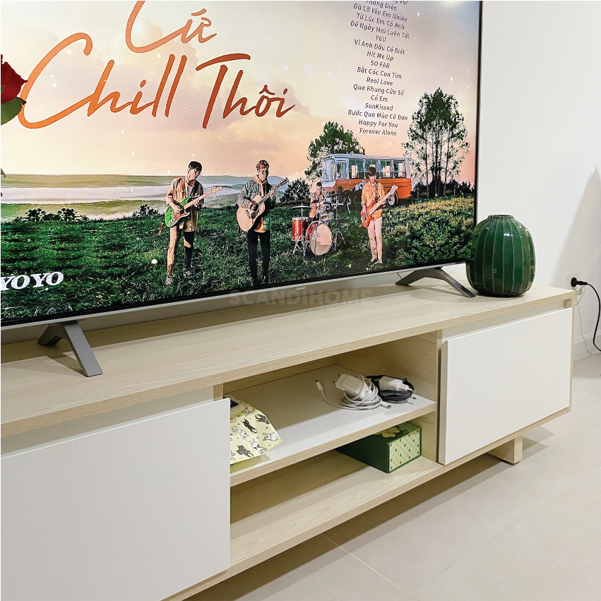 RAYA, Kệ, Tủ ti vi TVD_089 , 1600x350x400cm (Ngang x Sâu x Cao), Scandi Home
