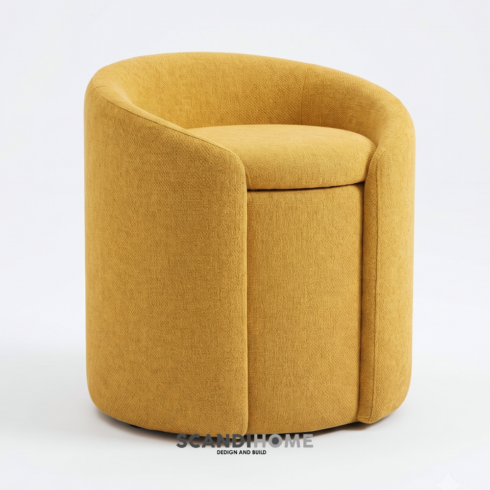 DONE, Ghế đôn, ghế trang điểm SOF_002 Scandi Home, 52x52x58cm, ghế có hộc lưu trữ tiện dụng