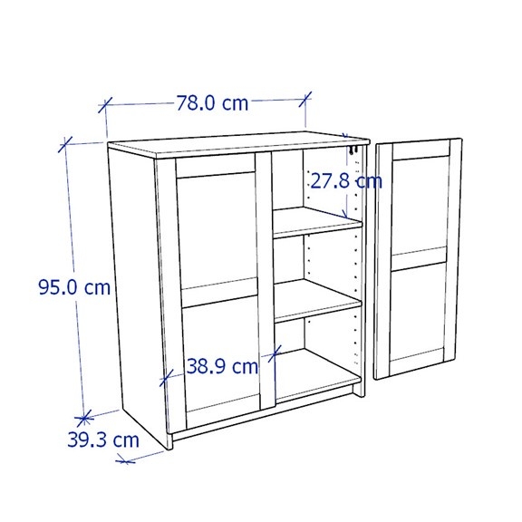 KALUA, Tủ lưu trữ đồ 3 tầng có cửa STO_055, 78x41x95cm