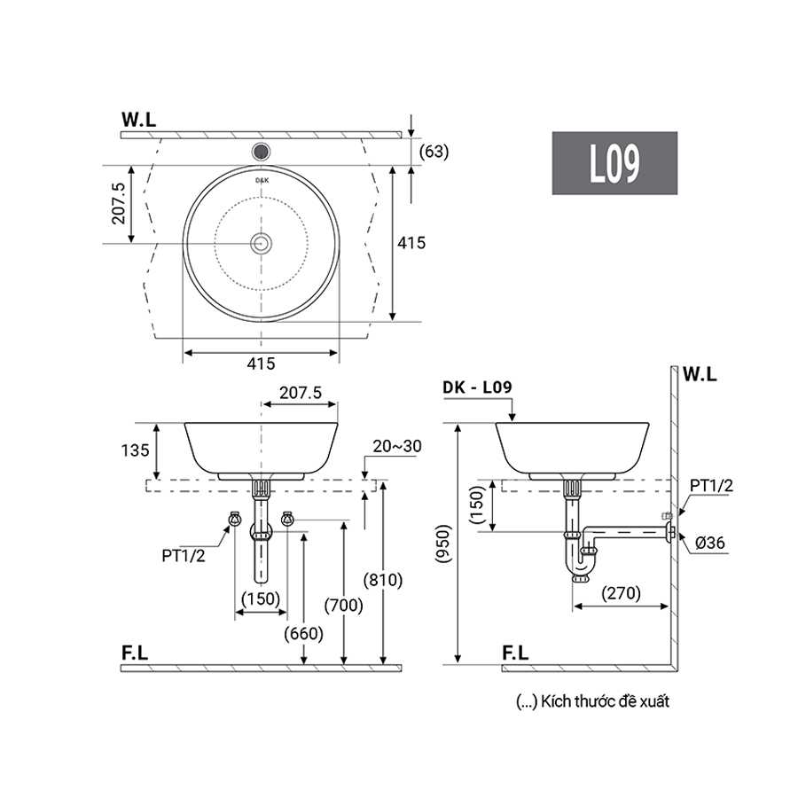 Chậu Lavabo Đặt Bàn - L09