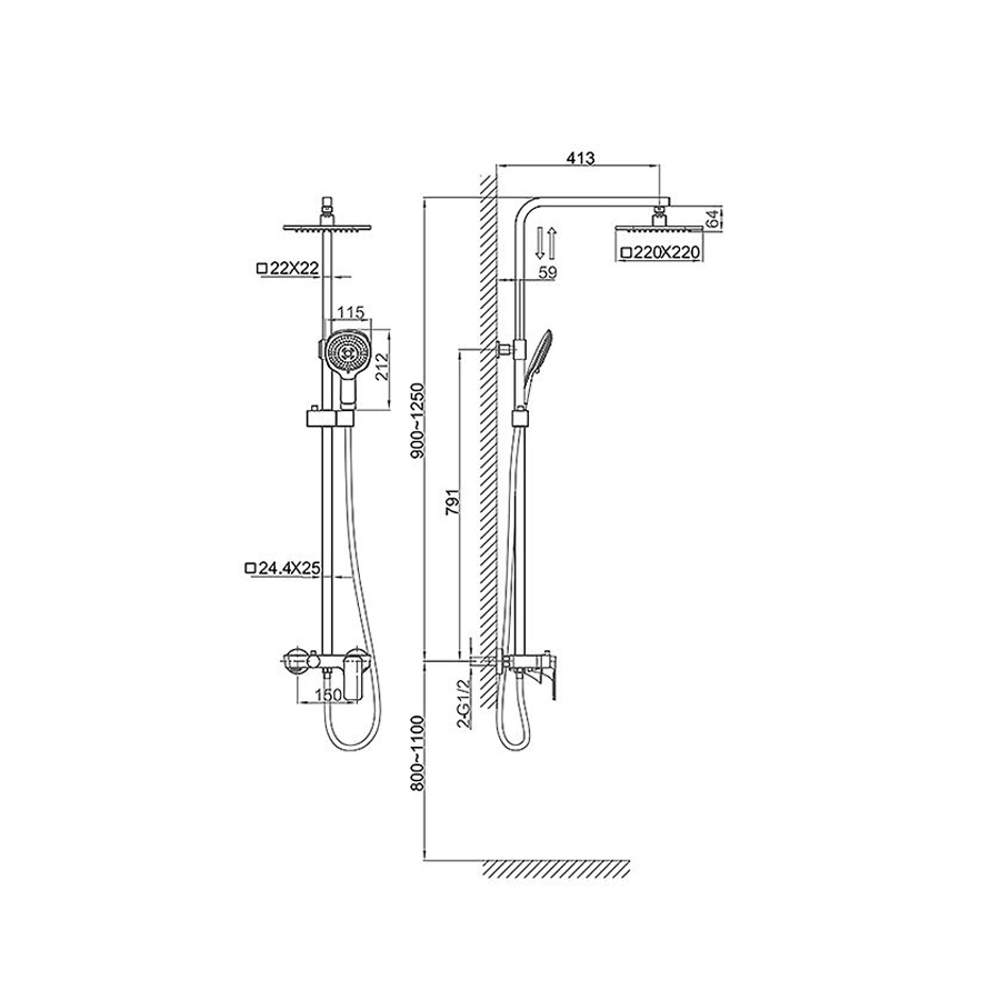 Vòi Sen Tắm Đứng  DK1433703A01