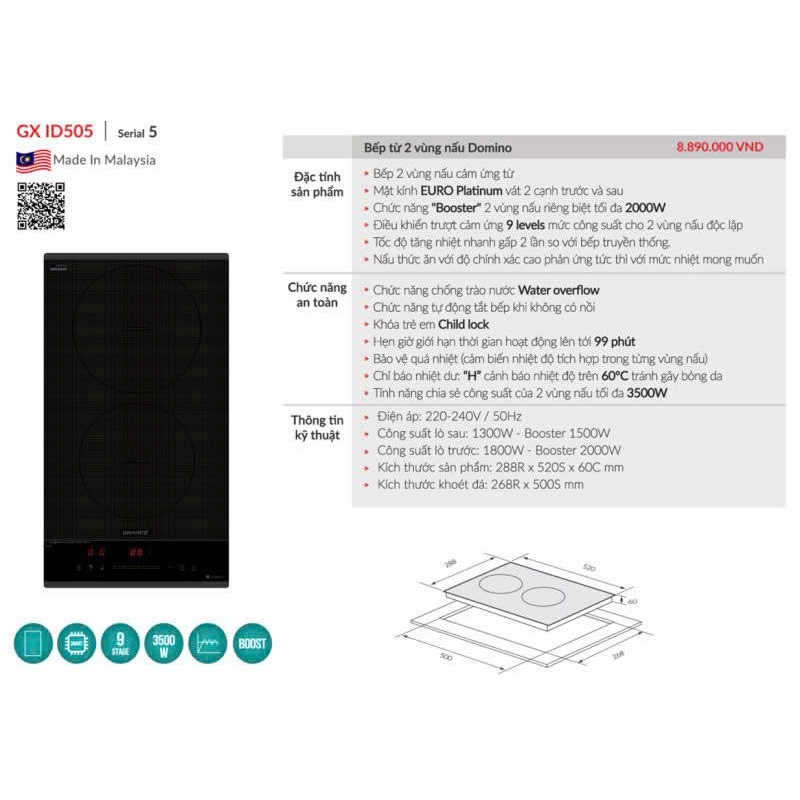 Bếp Từ GrandX GX ID505