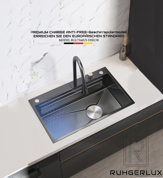 Chậu Rửa Bát Chống Xước Kèm Vòi Rửa Thác RG7546SU DEKOR Loại 1