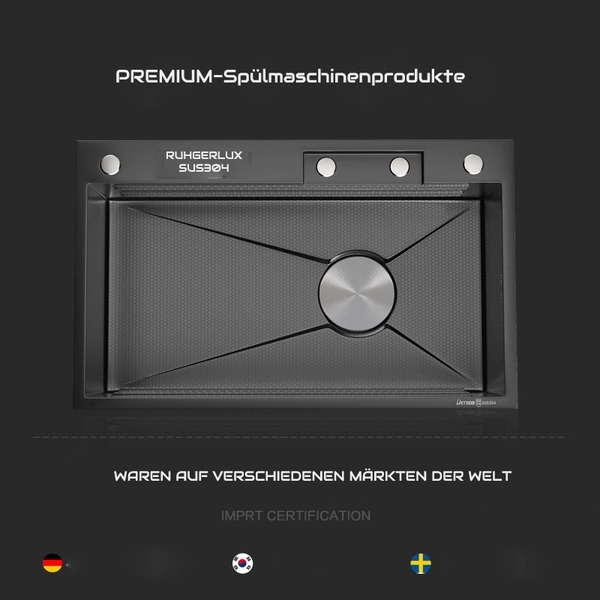 Chậu Rửa Bát Chống Xước Kèm Vòi Rửa Thác RG7546SU DEKOR Loại 1