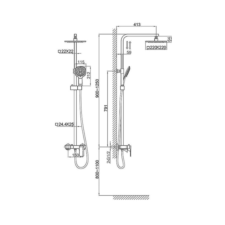 Vòi Sen Tắm Đứng DK1433701A01