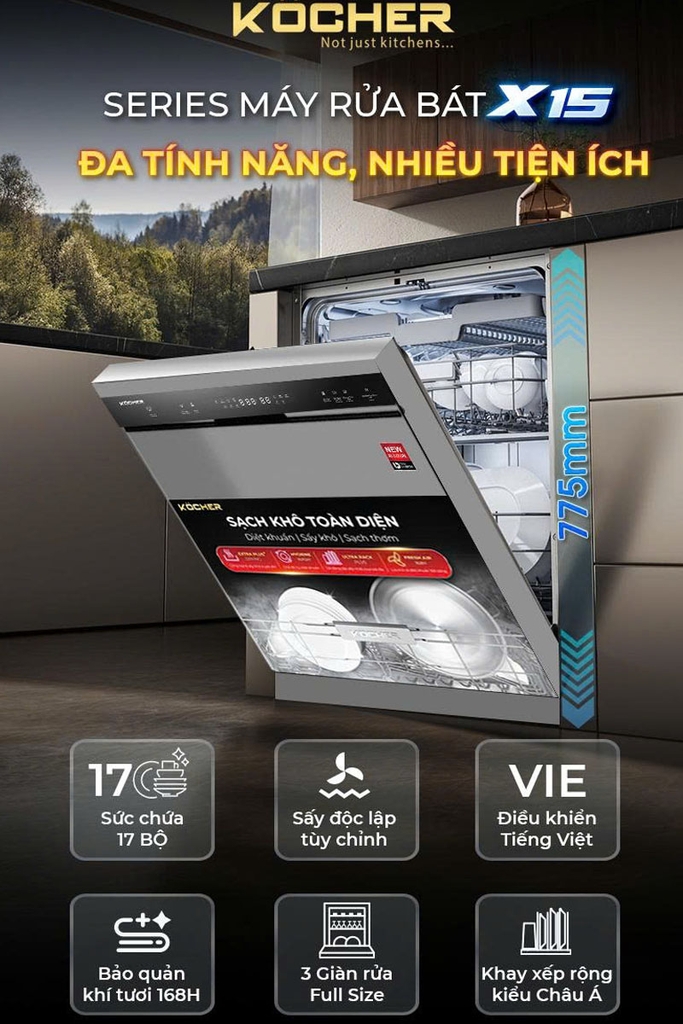 Máy Rửa Bát Kocher KDEU X15S