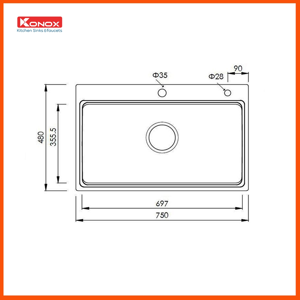 Chậu Rửa Bát KONOX KN7548SO