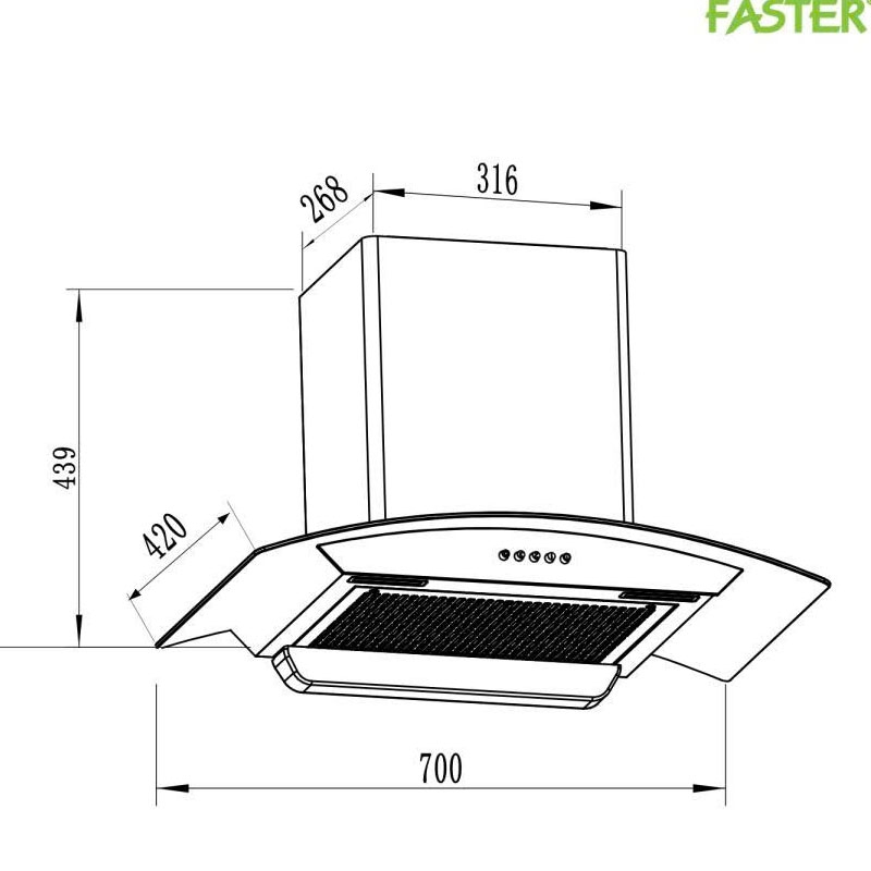 Máy Hút Mùi Faster FS CH370S