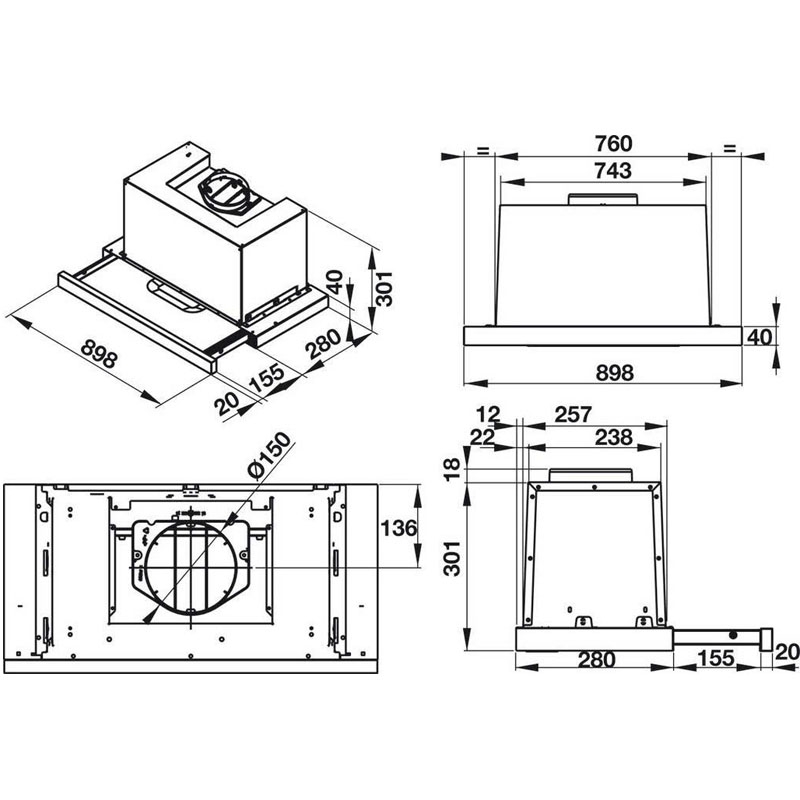 Máy Hút Mùi Hafele HH-TG90E 539.81.073