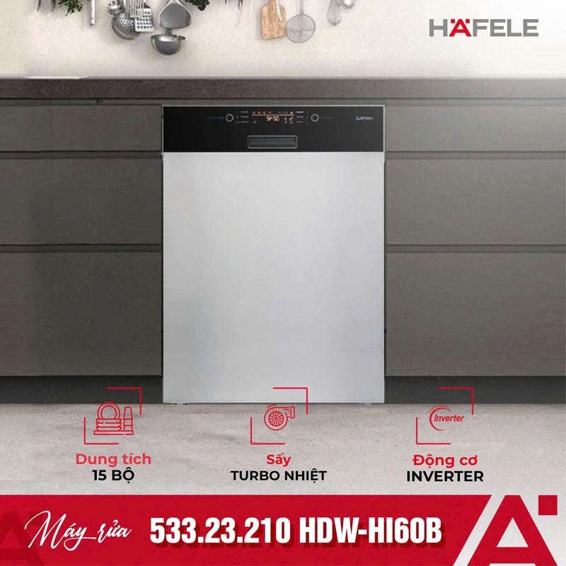 Máy Rửa Bát Âm Bán Phần Hafele HDW-HI60B 533.23.210