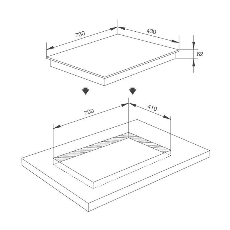 Bếp Kính Âm 2 Điện Malloca MH-732 ER
