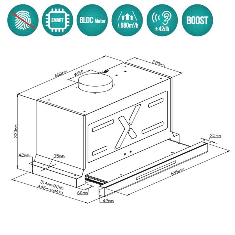Máy Hút Mùi GrandX GX H70F75B