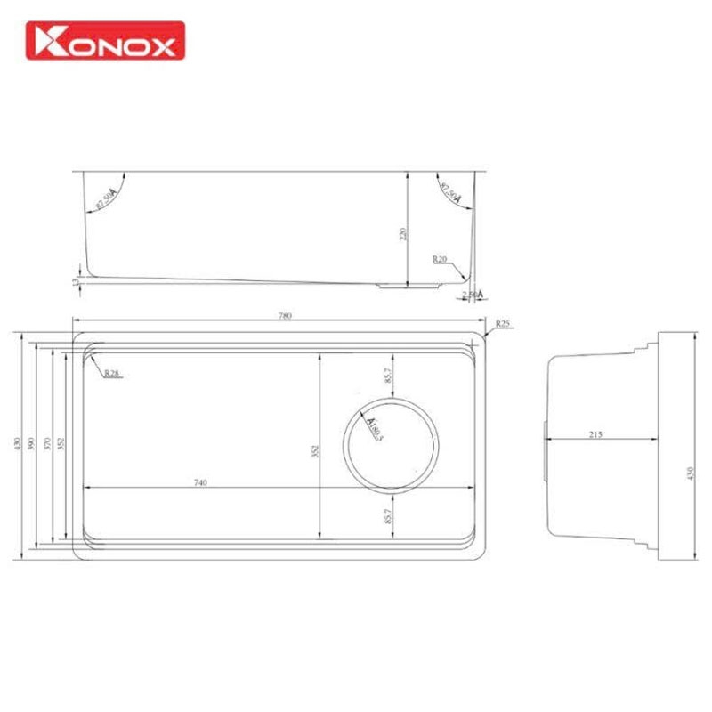 Chậu Rửa Bát Konox Tari 780SM