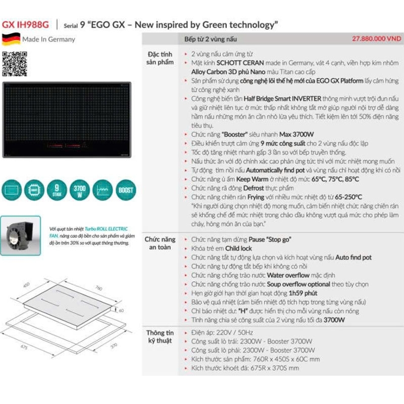 Bếp Từ GrandX GX IH988G