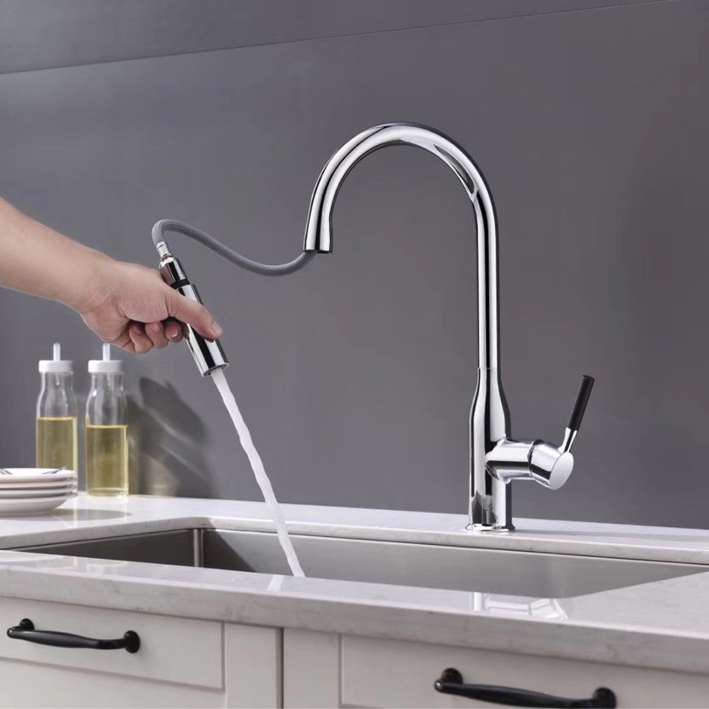 Vòi Rửa Bát Dây Rút Nóng Lạnh VC 015LUX