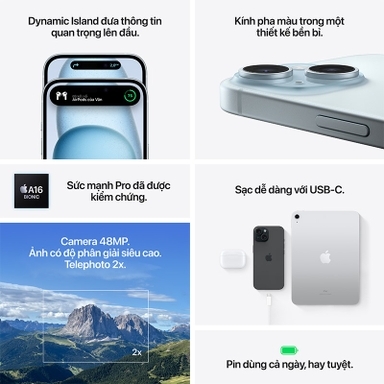 Apple IPhone 15 256G Máy Đẹp 99% - Không Zin Tặng Máy