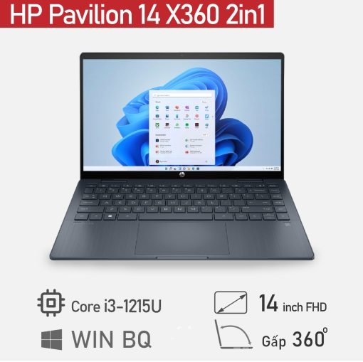 [ New 100%]  HP Pavilion X360 2in1 14-ek0013dx Core i3-1215U | Ram 8GB | Ssd 256GB | 14.0