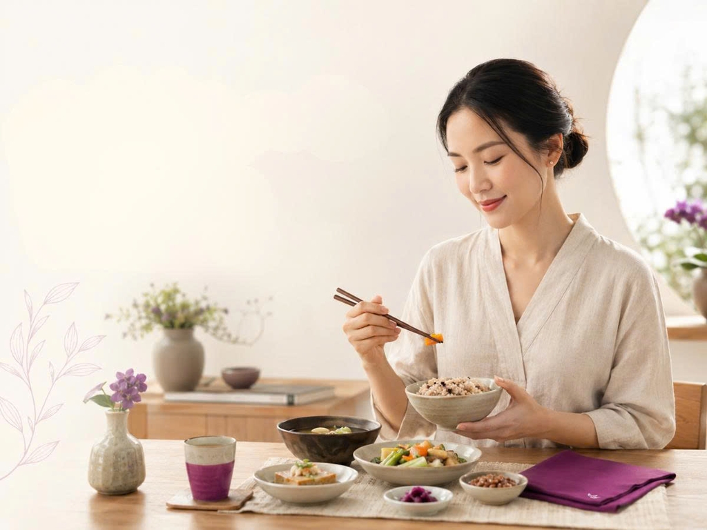 Thực hành tĩnh tâm, thư giãn nhẹ trước và sau bữa ăn để hệ thần kinh chuyển sang trang thái nghỉ ngơi và tiêu hoá