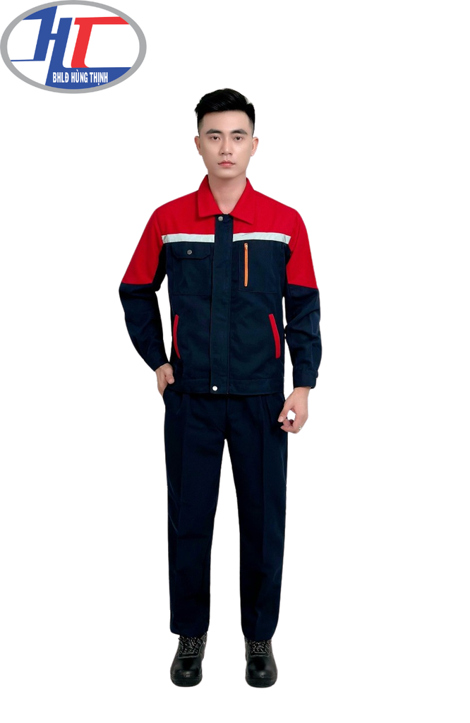 Đồng Phục Xanh Phối Đỏ